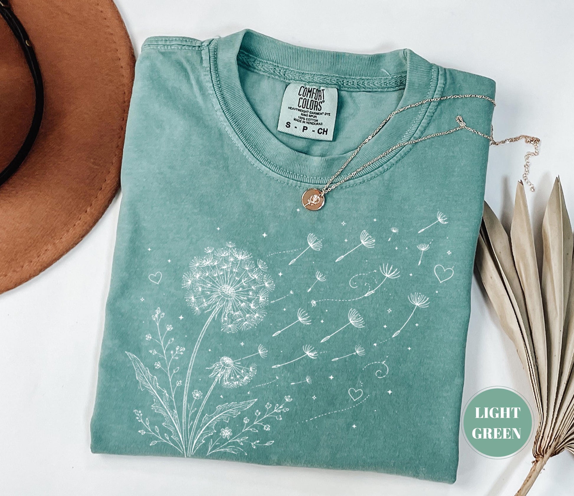Dandelion Wildflower Comfort Colors® T-Shirt, Boho Floral Tshirt, Wish Flower Graphic Tee, Cottagecore Nature Gift, Whimsical Botanical Top