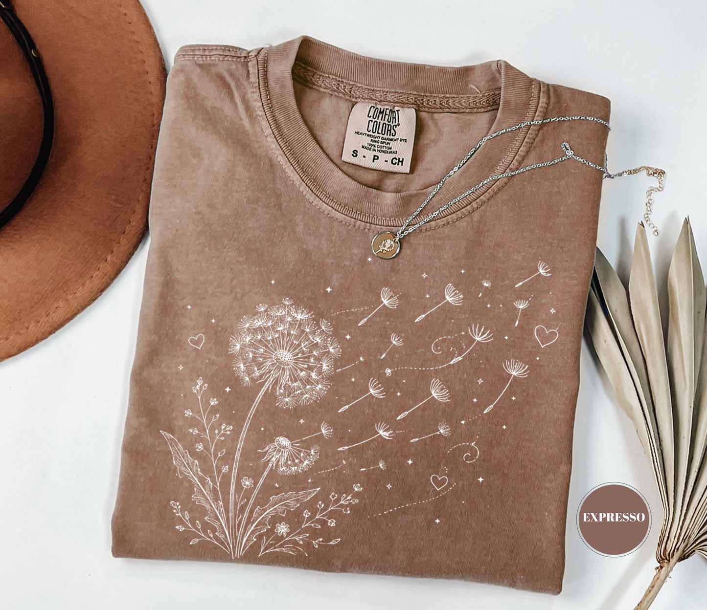 Dandelion Wildflower Comfort Colors® T-Shirt, Boho Floral Tshirt, Wish Flower Graphic Tee, Cottagecore Nature Gift, Whimsical Botanical Top