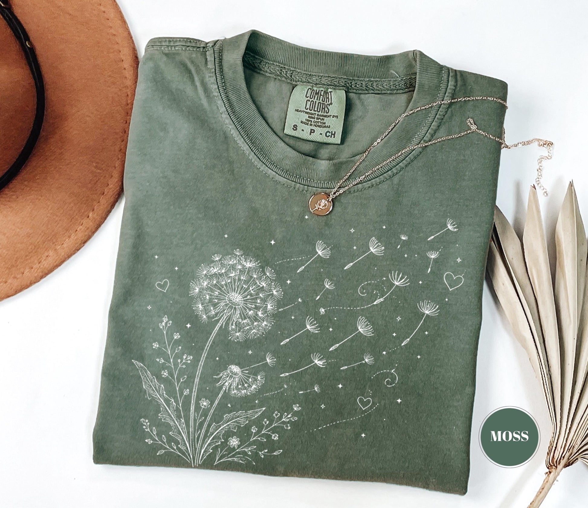Dandelion Wildflower Comfort Colors® T-Shirt, Boho Floral Tshirt, Wish Flower Graphic Tee, Cottagecore Nature Gift, Whimsical Botanical Top
