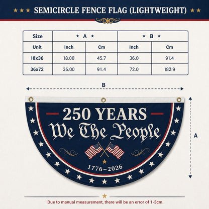 USA 250th Anniversary Patriotic Bunting Banner America 1776–2026 Semicircle Fence Flag Christian Freedom Porch Decor, Gift For Dad