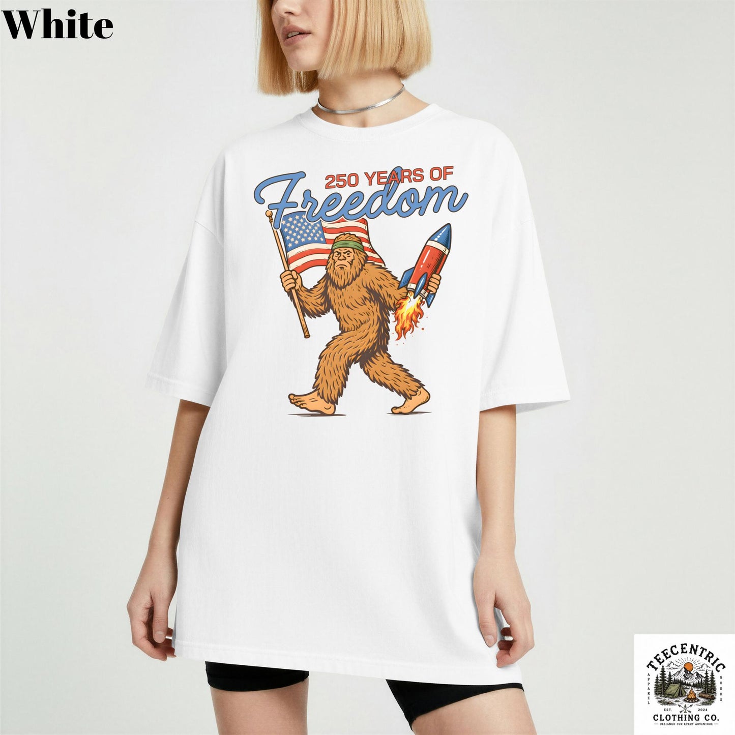 Bigfoot America 250 Shirt 250 Years of Freedom Tee Patriotic Sasquatch Shirt Funny 4th of July Shirt 1776 2026 USA Shirt