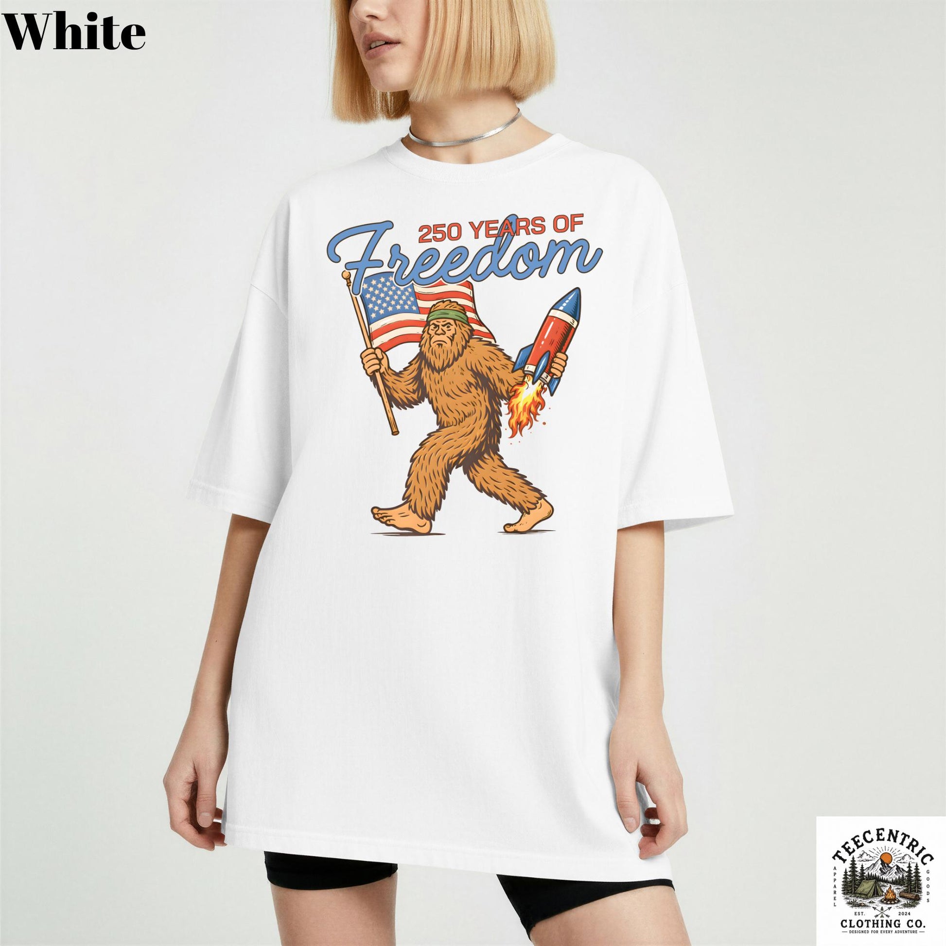 Bigfoot America 250 Shirt 250 Years of Freedom Tee Patriotic Sasquatch Shirt Funny 4th of July Shirt 1776 2026 USA Shirt