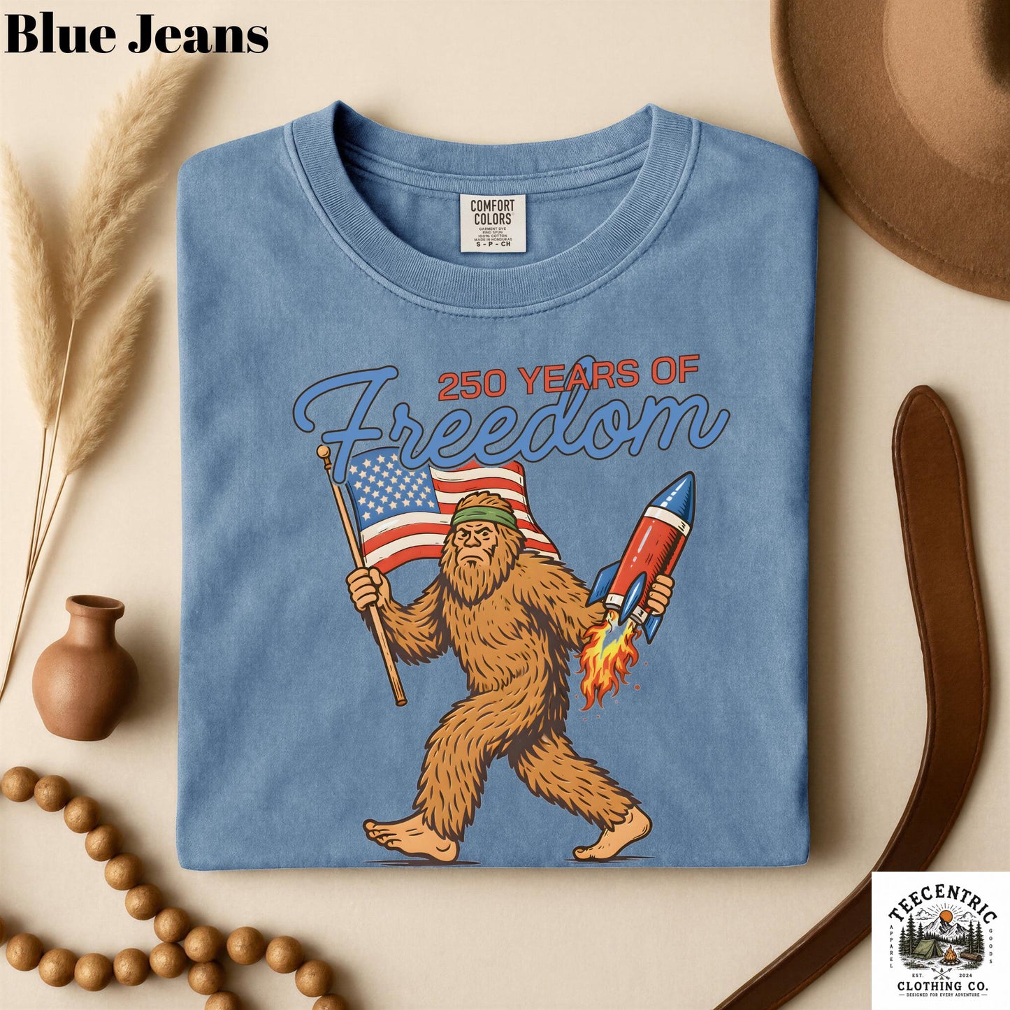 Bigfoot America 250 Shirt 250 Years of Freedom Tee Patriotic Sasquatch Shirt Funny 4th of July Shirt 1776 2026 USA Shirt