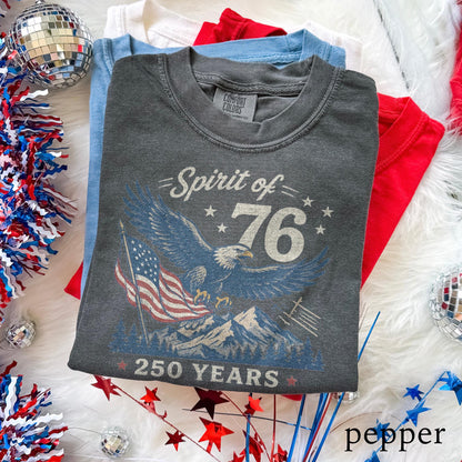 USA 250 Anniversary Shirt, Spirit Of 76 Eagle Tee, 4th July Patriotic America Shirt, 250 Years Freedom Comfort Colors Tee