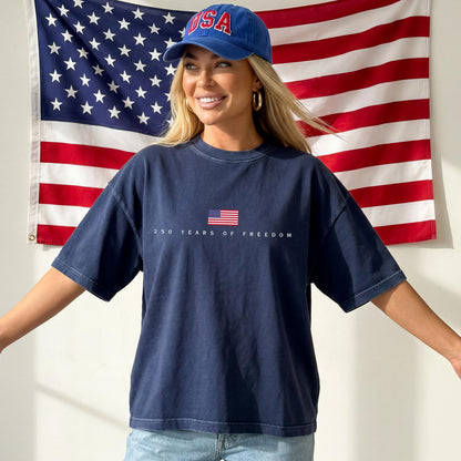 250 Years of Freedom Shirt, Patriotic Comfort Colors Tee, America 250th Birthday Shirt, USA Flag T Shirt, July 4th Graphic Tee, Americana