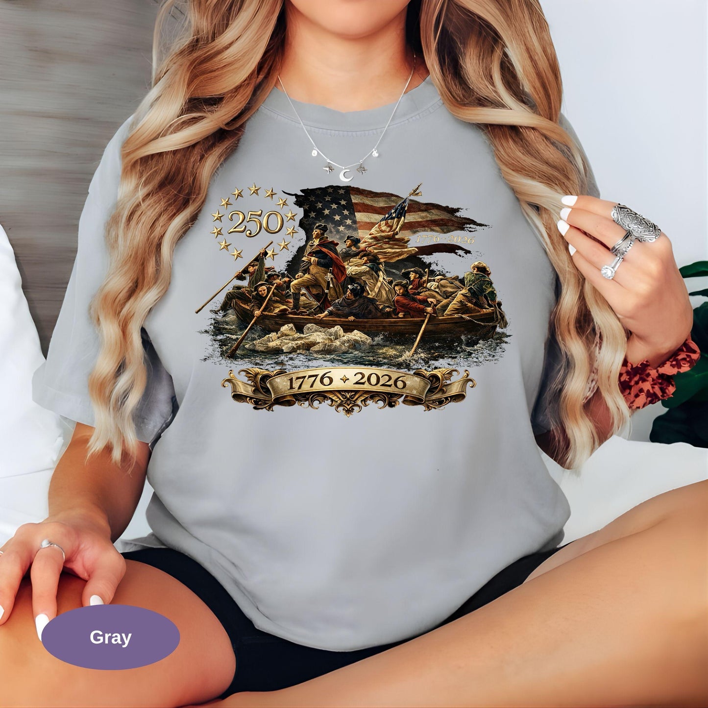 Washington Crossing The Delaware Comfort Colors Shirt, Patriotic USA 250th Anniversary T-shirt 1776-2026, Vintage American History Tee.