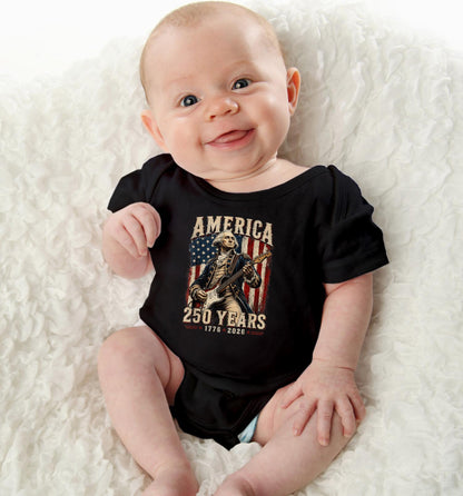 George Washington Guitar USA 250 Years of Freedom Shirt, 1776-2026 American Anniversary Shirt, 4th of July T-Shirt, USA Independence Day Tee