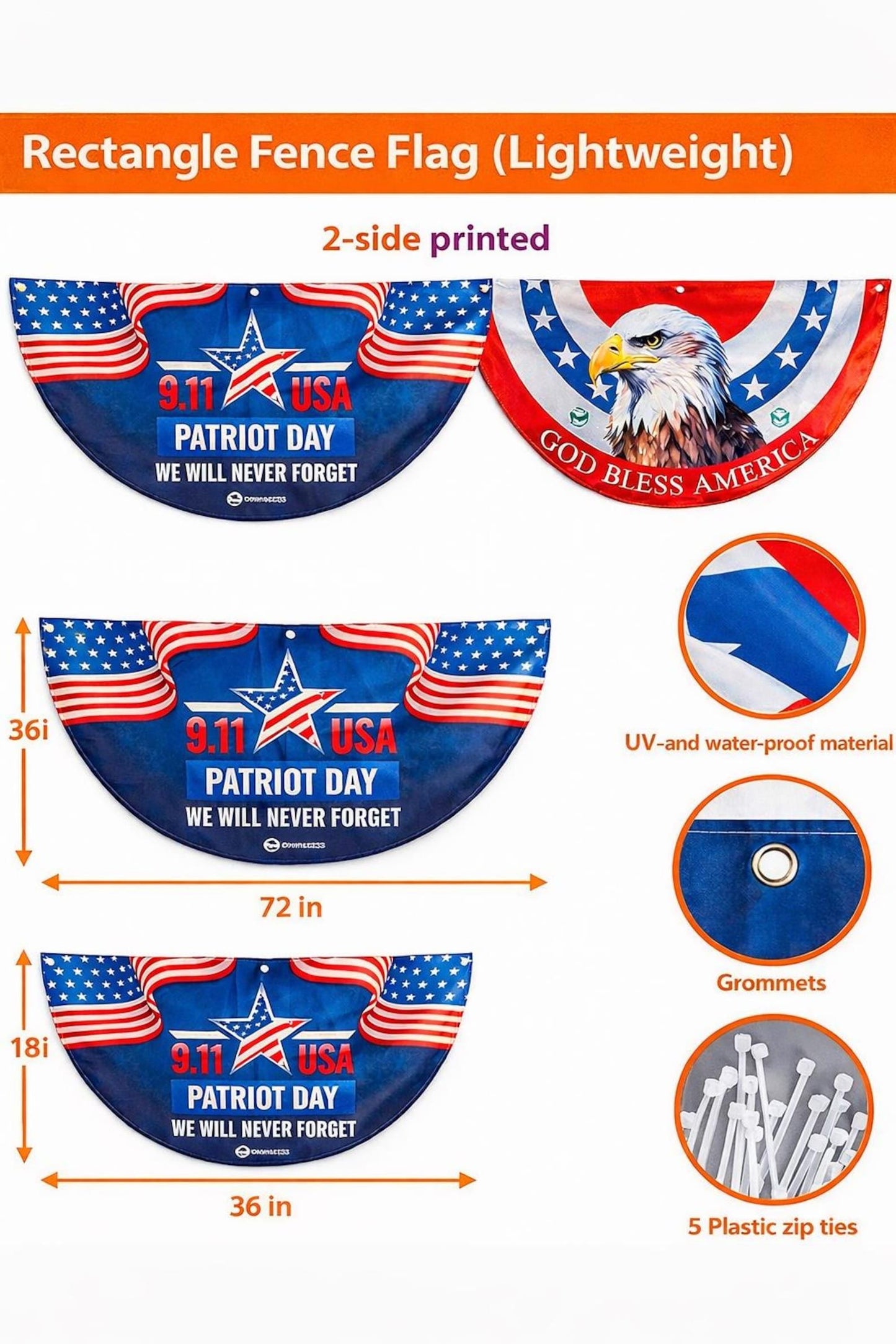 USA 250th Anniversary Patriotic Bunting Banner, America 1776–2026 Semicircle Fence Flag, Christian Freedom Porch Decor, Fourth of July Decor