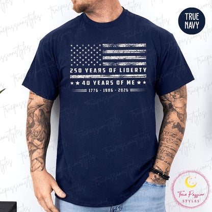 Vintage 40th Birthday Shirt, American Flag Birthday Tshirt, Patriotic Birthday Shirt 2026, 40th Birthday Sweatshirt, 1986 Birthday S06419