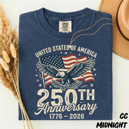4th of July Shirt, America 250th Anniversary Shirt, Comfort Colors T-Shirt, 1776- 2026 Independence Day Tee, Patriotic Tee, USA kid shirts