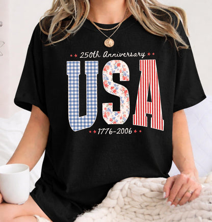 Comfort Colors© USA 250th Anniversary Shirt, 1776–2026 Patriotic T-shirt, 4th of July Tee, Retro Independence Day Gift