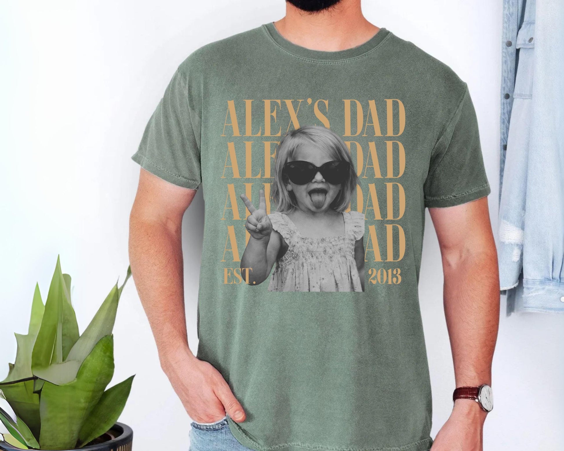 Custom Dad Vintage Photo Shirt: Personalized Fathers Day Shirt With Kids Photo, Funny Dad Shirt, Best Dad Ever Shirt, New Dad Gift