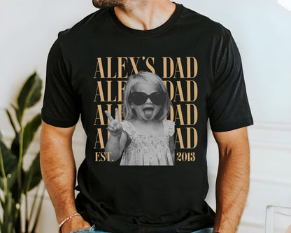 Custom Dad Vintage Photo Shirt: Personalized Fathers Day Shirt With Kids Photo, Funny Dad Shirt, Best Dad Ever Shirt, New Dad Gift