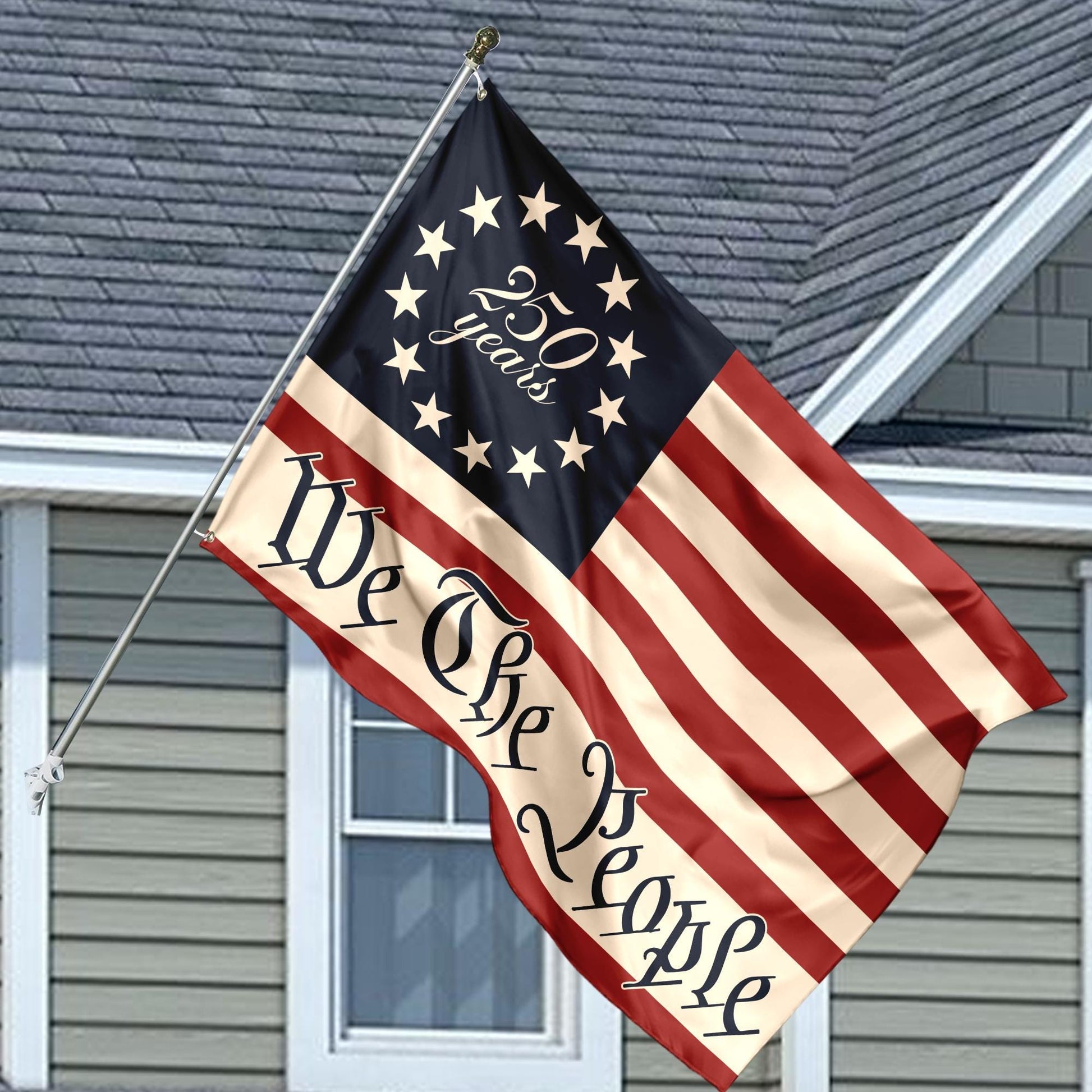 250 Years America We The People House Flag, Celebrate 250th Anniversary USA Flag, United States Patriotic Flag, 1776-2026 Flag, 13 Stars