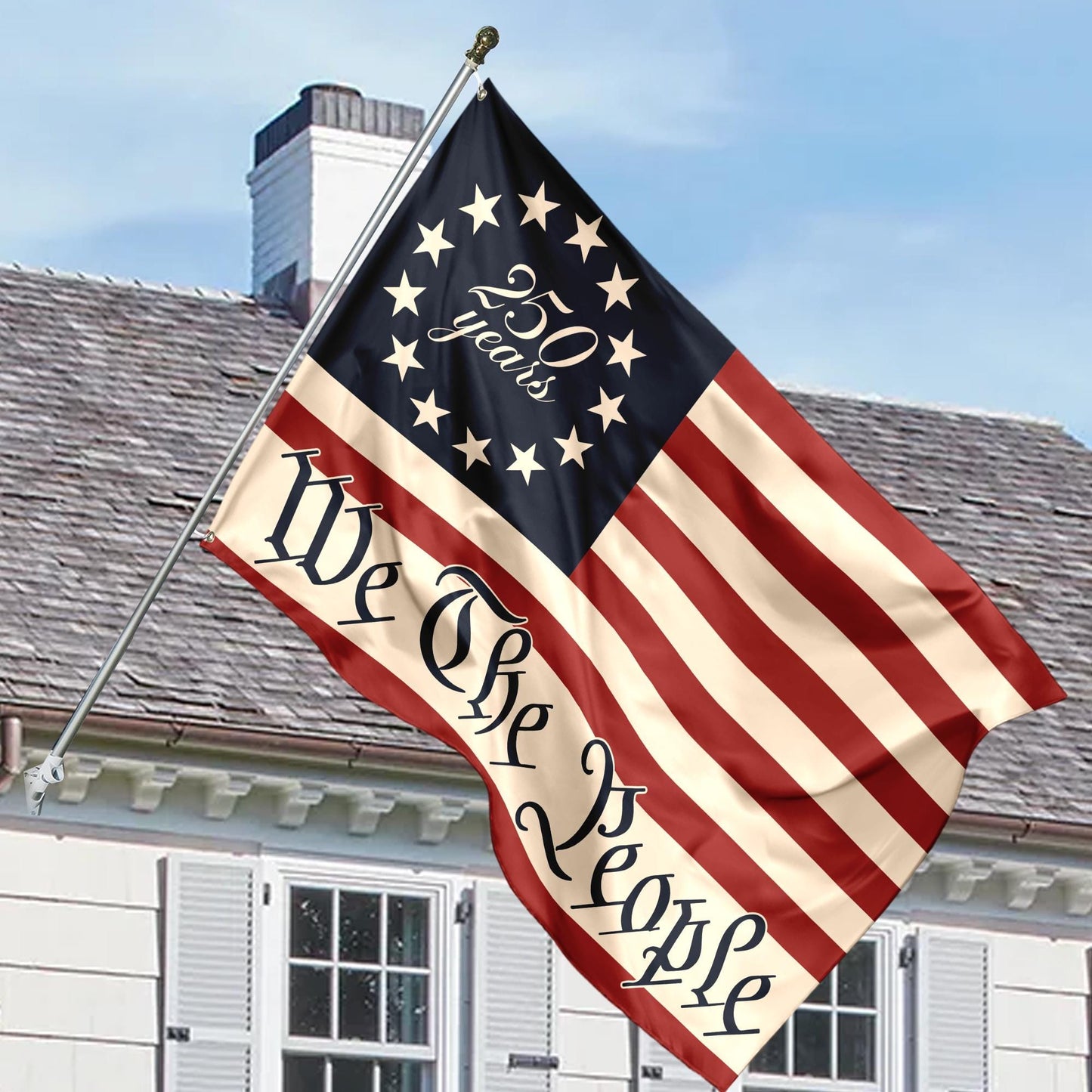 250 Years America We The People House Flag, Celebrate 250th Anniversary USA Flag, United States Patriotic Flag, 1776-2026 Flag, 13 Stars