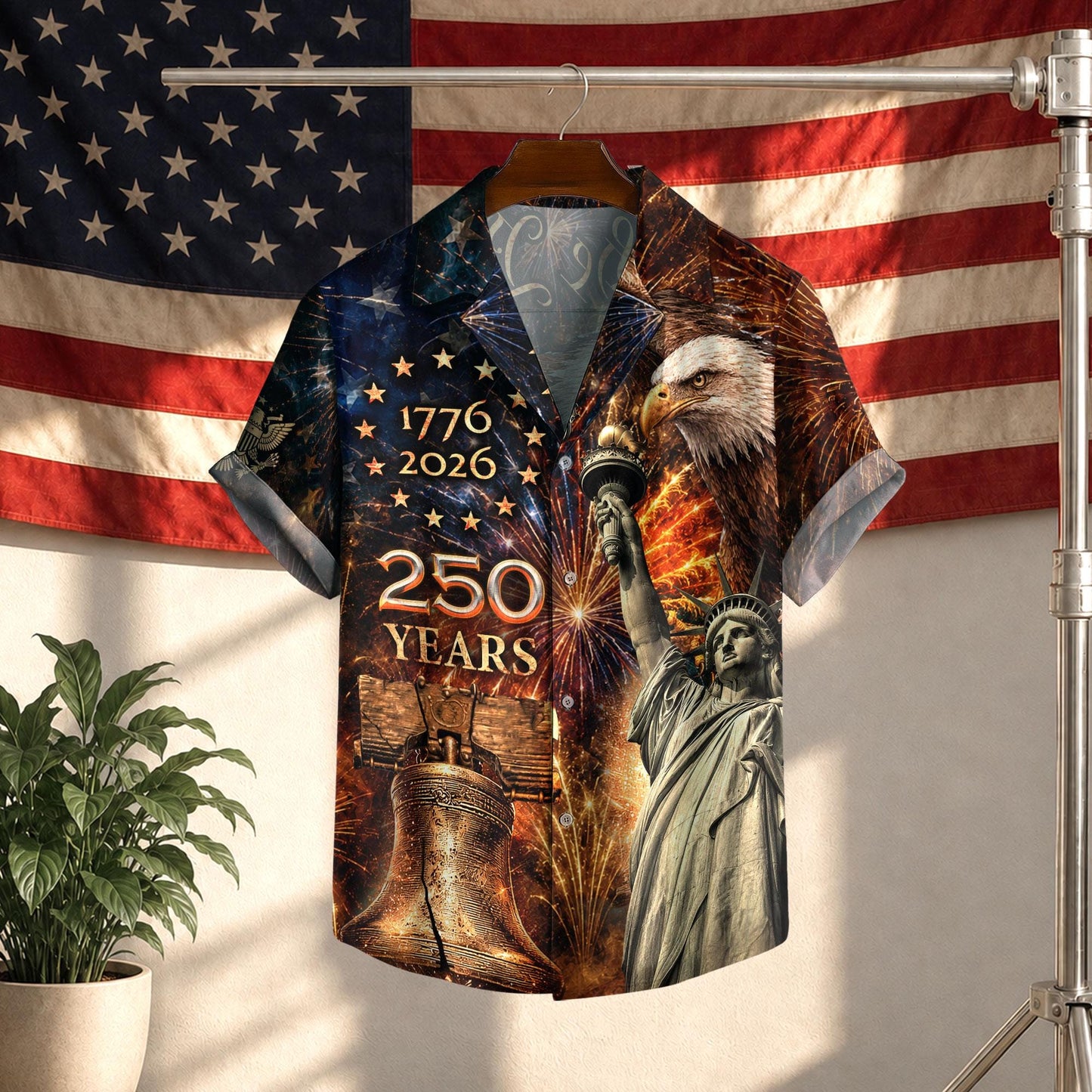 USA 250th Anniversary Hawaiian Shirt, 250 Years of Freedom Aloha Shirt, We The People America Summer Shirt, Fourth of July Gift