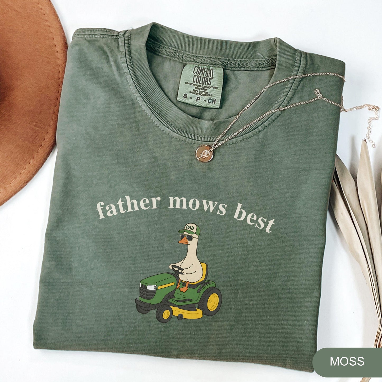 Comfort Colors Father Mows Best, Funny Goose Father's Day Gift,Goose Lawn Mower Tee,Father's Day Dad Shirt, Gift for Dad Who Loves Lawn Care