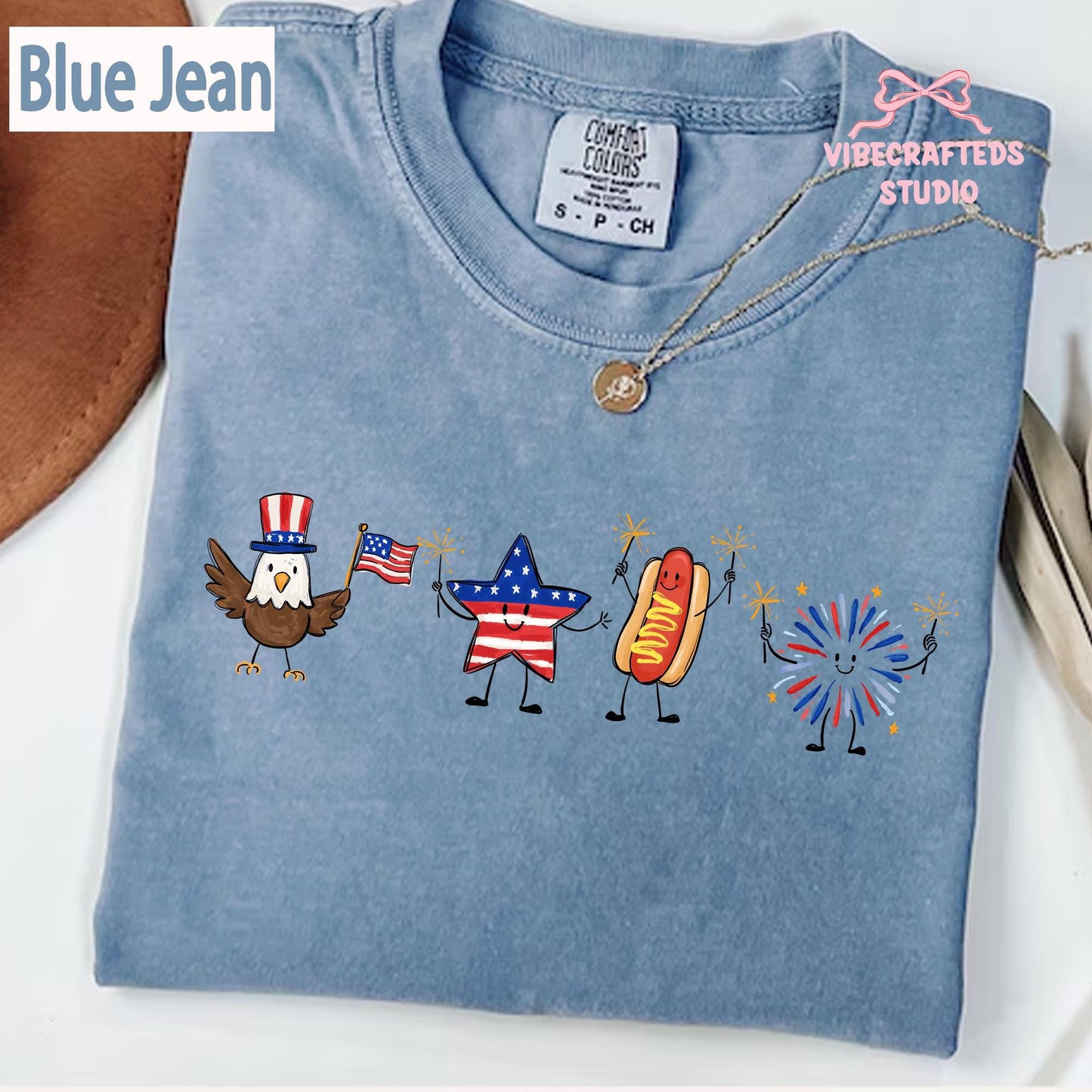 Cute 4th Of July Shirt, Patriotic Eagle Star Hotdog Firework Tee, Funny America Shirt, Comfort Colors Unisex USA Tee, Independence Day Gift