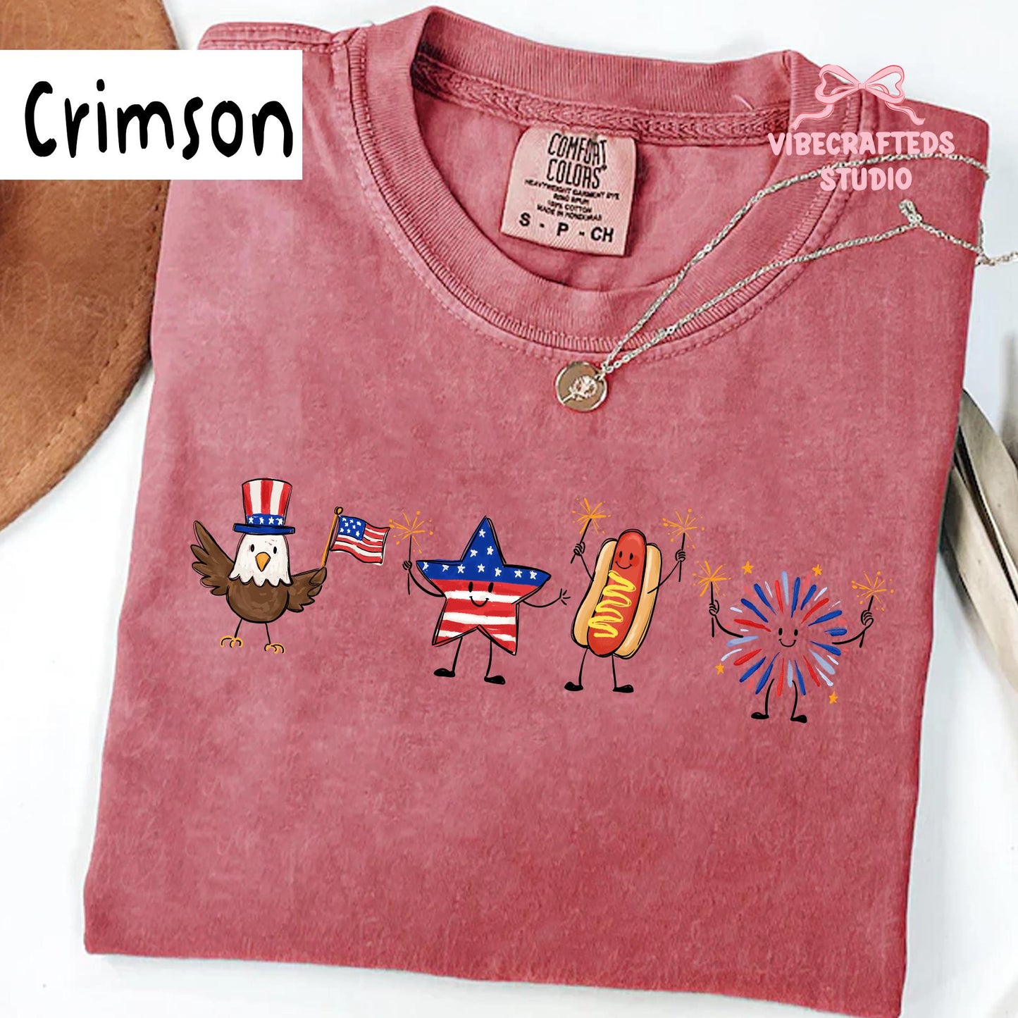 Cute 4th Of July Shirt, Patriotic Eagle Star Hotdog Firework Tee, Funny America Shirt, Comfort Colors Unisex USA Tee, Independence Day Gift