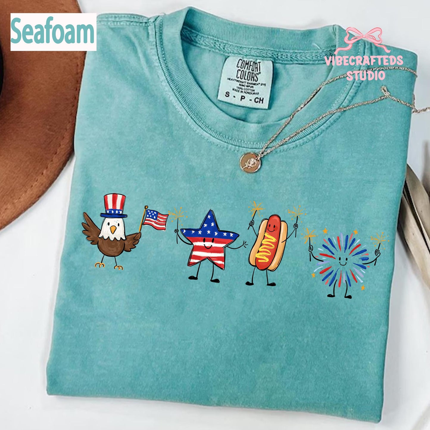 Cute 4th Of July Shirt, Patriotic Eagle Star Hotdog Firework Tee, Funny America Shirt, Comfort Colors Unisex USA Tee, Independence Day Gift
