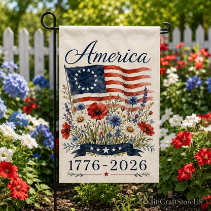 USA 250th Anniversary Garden Flag 1776-2026 Patriotic Outdoor Decor American Semiquincentennial Yard Banner
