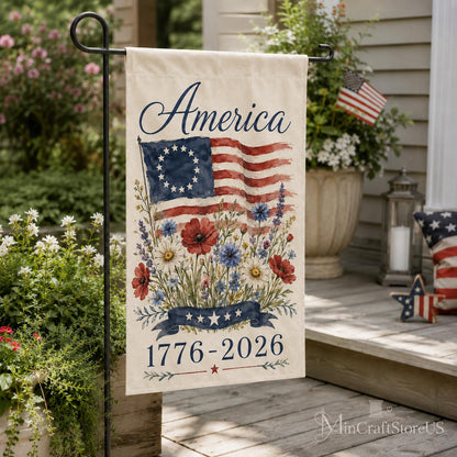 USA 250th Anniversary Garden Flag 1776-2026 Patriotic Outdoor Decor American Semiquincentennial Yard Banner