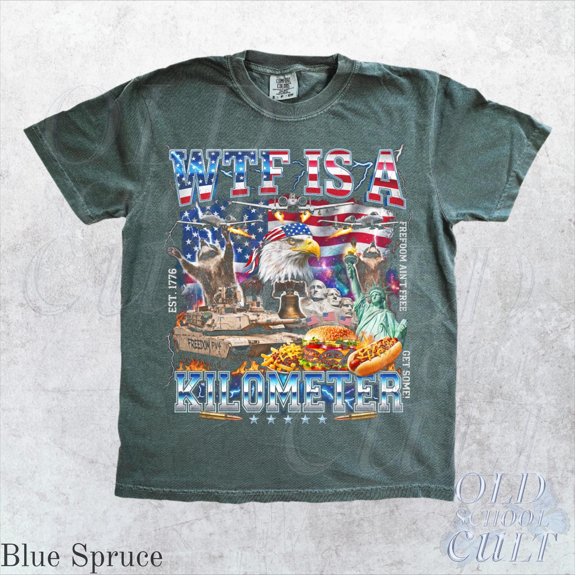 WTF Is A Kilometer Shirt Funny USA Patriotic Graphic Tee Vintage American Eagle Meme T Shirt 4th Of July Retro Freedom Unisex Gift