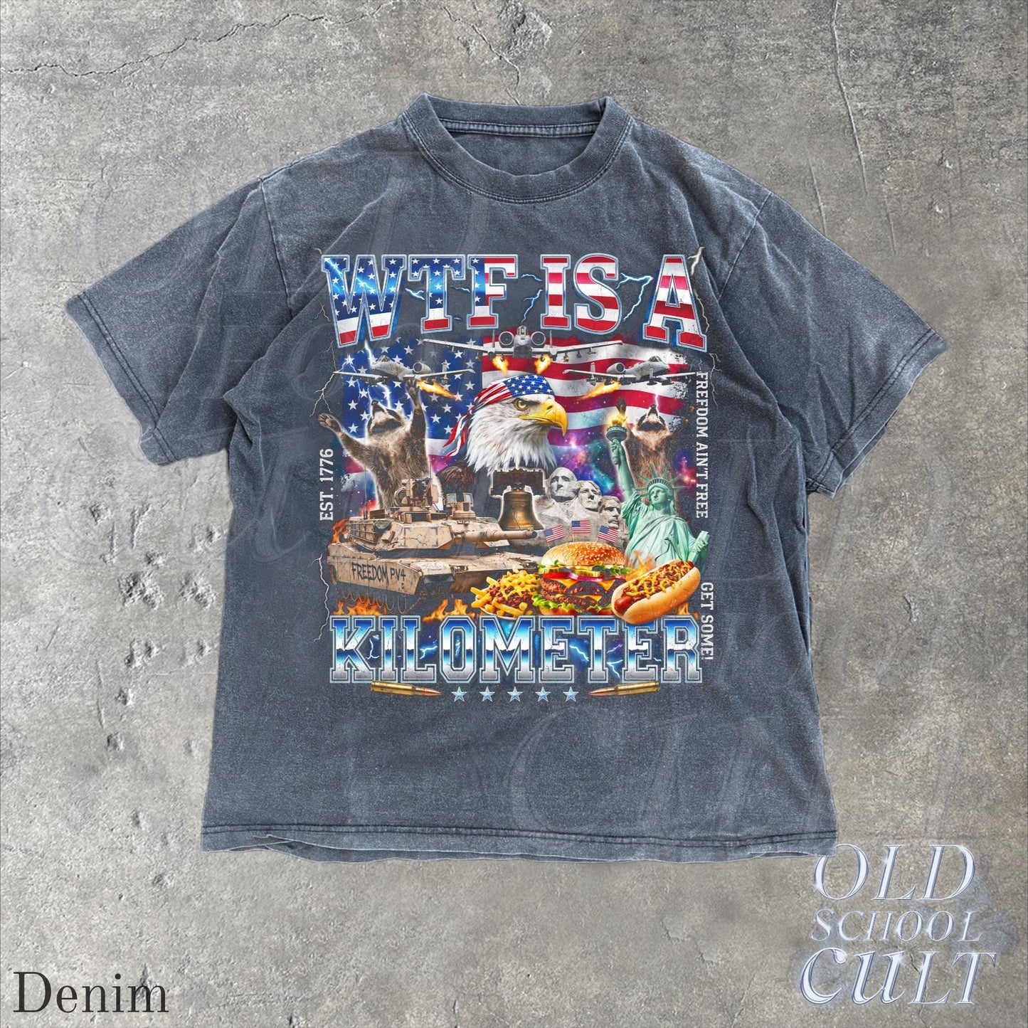WTF Is A Kilometer Shirt Funny USA Patriotic Graphic Tee Vintage American Eagle Meme T Shirt 4th Of July Retro Freedom Unisex Gift