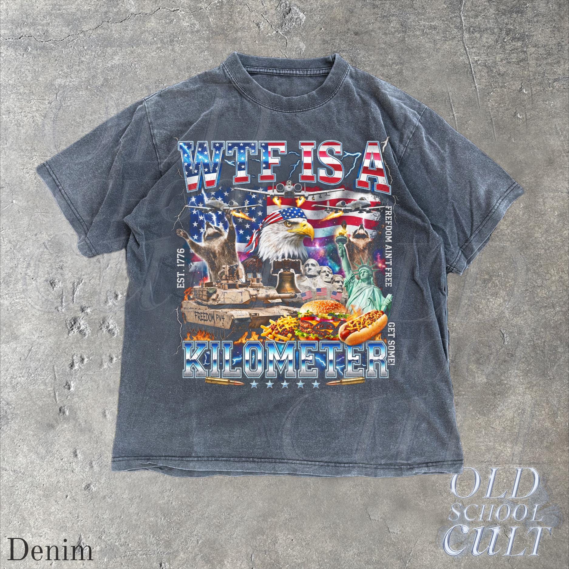 WTF Is A Kilometer Shirt Funny USA Patriotic Graphic Tee Vintage American Eagle Meme T Shirt 4th Of July Retro Freedom Unisex Gift