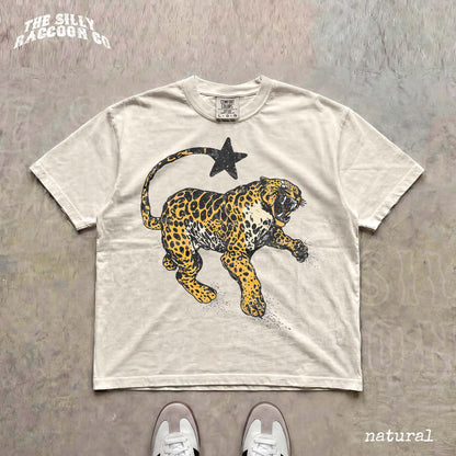 Vintage Inspired Jaguar Shirt Retro Nature Graphic Tee Trendy Animal Print Top Y2K Streetwear Clothing For Men Women Comfort Colors