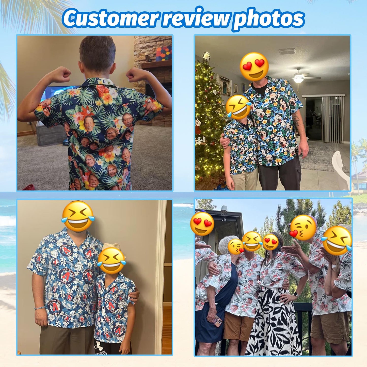 Custom Picture Face Hawaiian Shirt: Personalized Photo Floral Aloha Shirt, Dad Family Matching Shirts