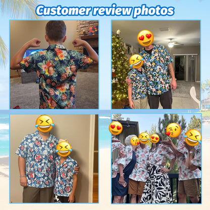 Custom Picture Face Hawaiian Shirt: Personalized Photo Floral Aloha Shirt, Dad Family Matching Shirts