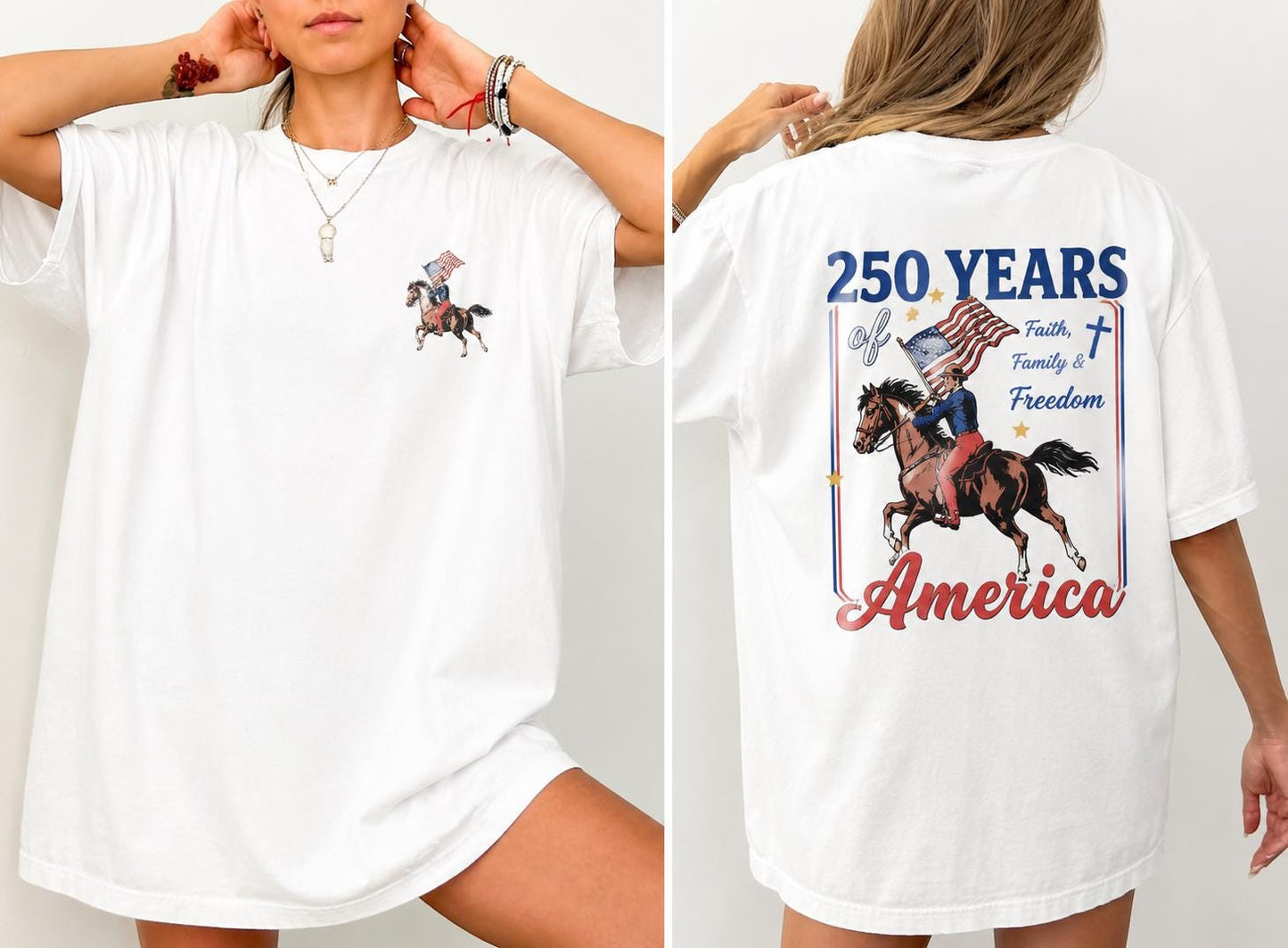 250 Years America Anniversary Shirt, Christian Shirt, 4th of July Shirt, Faith Family and Freedom Tee, Independence Day Gift, Church Shirt