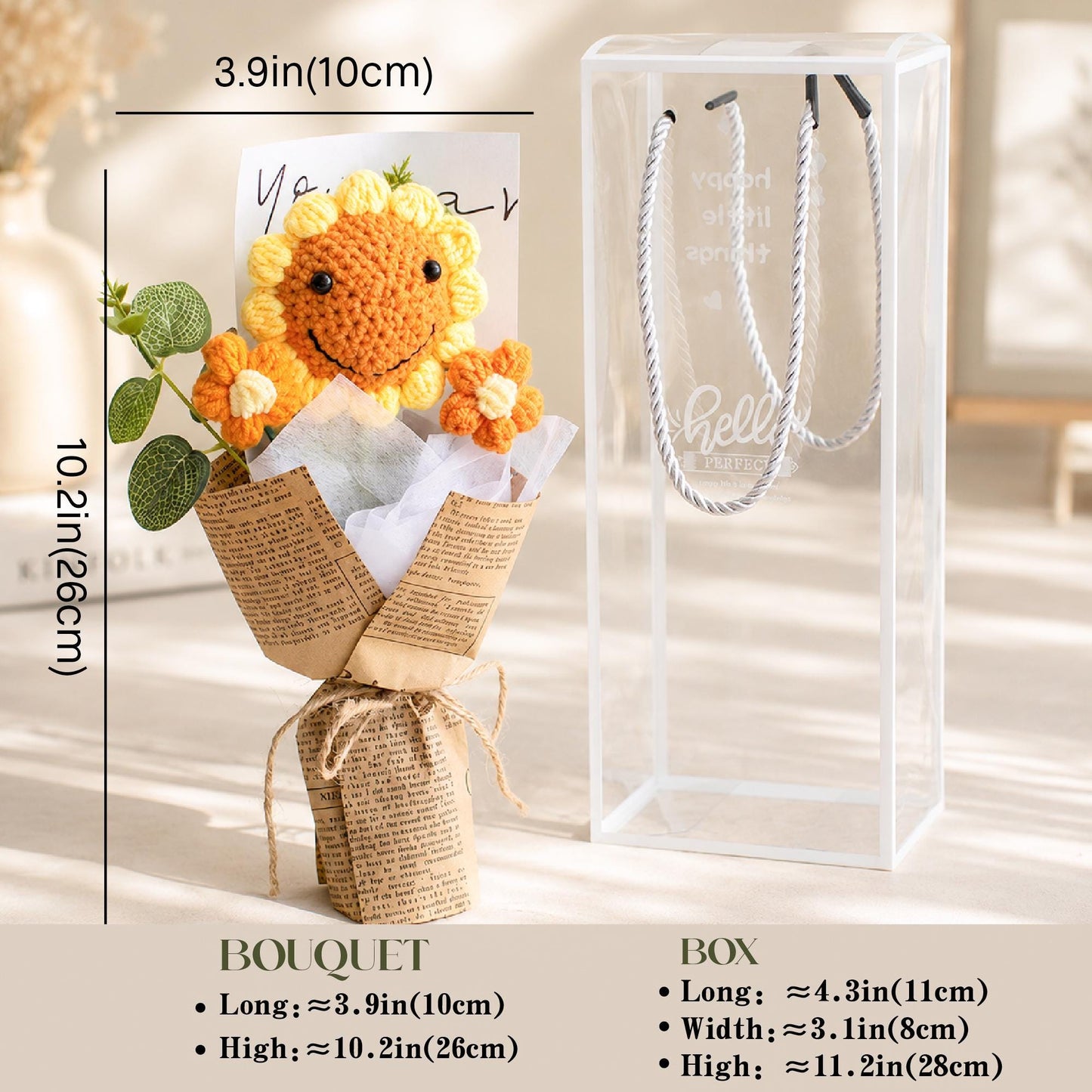 Crochet Flower Bouquet, Handmade Knitted Flower Gift, Thank You Gift, Teacher Appreciation Gift, Cute Desk Decor