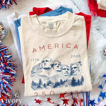 4th July 250th Year Mount Rushmore Shirt, America 1776 2026 Patriotic Tee, USA Freedom Top, Comfort Colors® USA Gift Tee