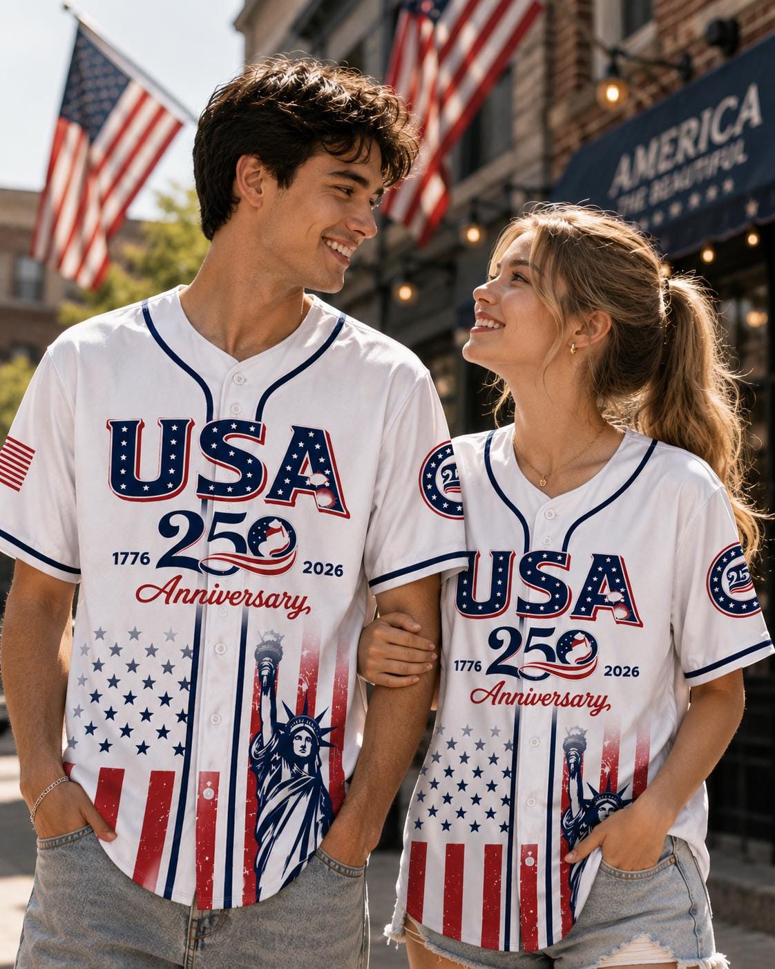 Independence Day Baseball Jersey, Personalized Youth Patriotic Shirt, America Birthday Gift