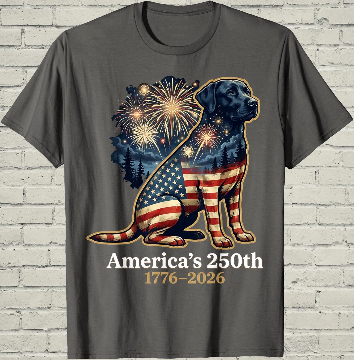Patriotic Labrador Shirt, Retro 1776 Graphic Tee, Independence Day Gift For Pet Owner, America 250th Apparel, Vintage Puppy Clothing