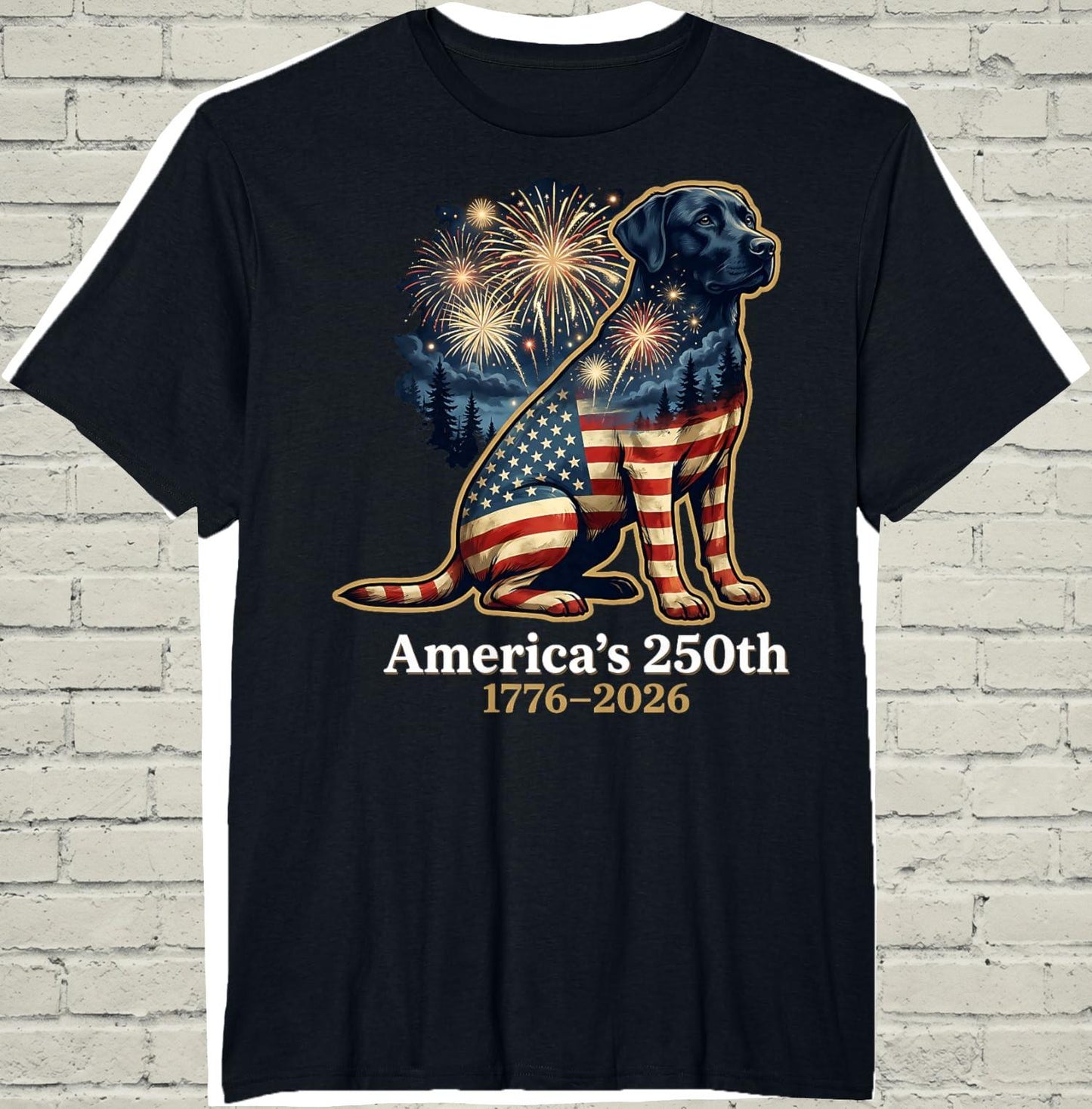 Patriotic Labrador Shirt, Retro 1776 Graphic Tee, Independence Day Gift For Pet Owner, America 250th Apparel, Vintage Puppy Clothing