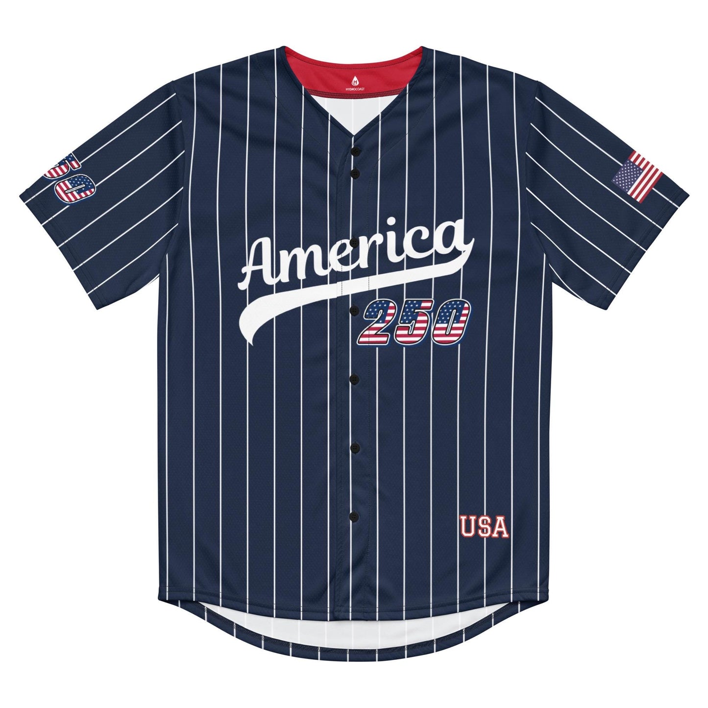 Personalized USA 250th Baseball Jersey, Red White and Blue, Custom Patriotic Shirt, Independence Day Apparel, 4th of July