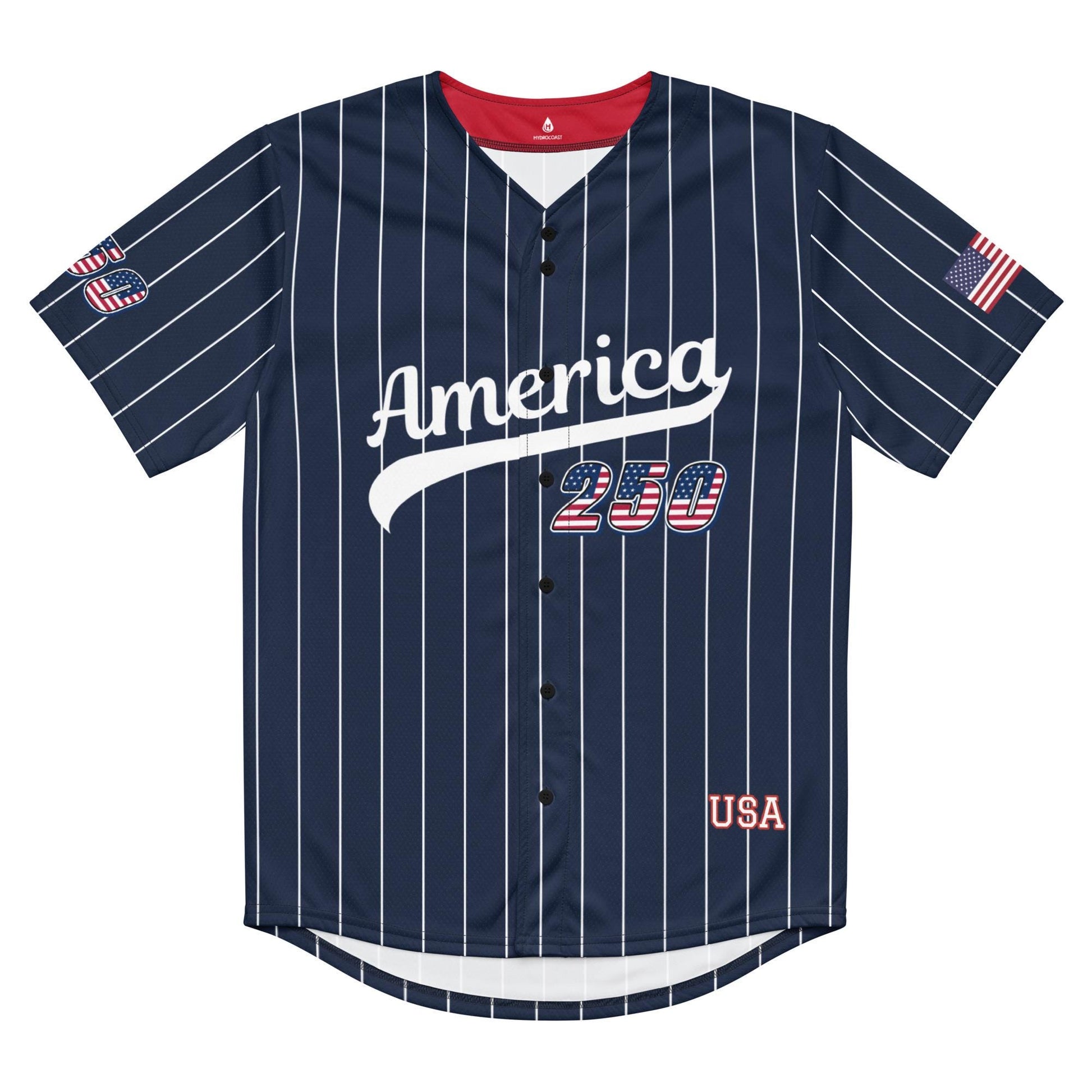 Personalized USA 250th Baseball Jersey, Red White and Blue, Custom Patriotic Shirt, Independence Day Apparel, 4th of July