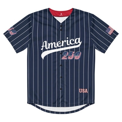 Personalized USA 250th Baseball Jersey, Red White and Blue, Custom Patriotic Shirt, Independence Day Apparel, 4th of July