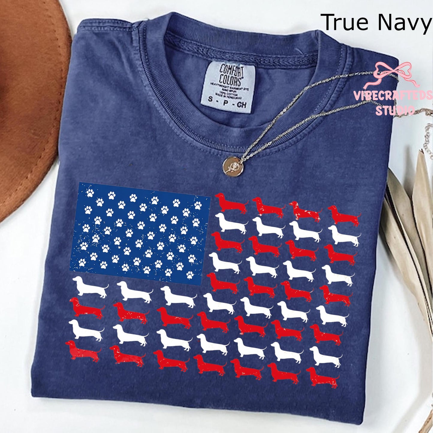 Dachshund American Flag Unisex Comfort Colors Shirt, Patriotic Wiener Dog USA Tee, Distressed Doxie 4th Of July Shirt,Funny Sausage Dog Gift