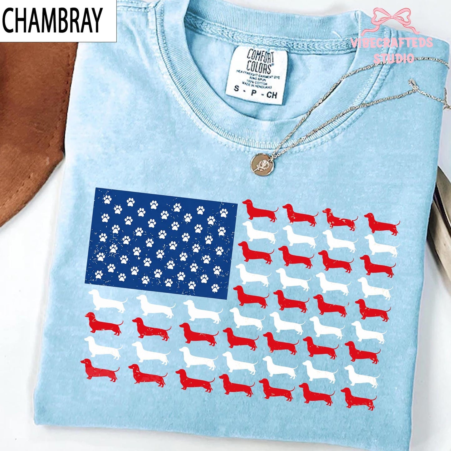 Dachshund American Flag Unisex Comfort Colors Shirt, Patriotic Wiener Dog USA Tee, Distressed Doxie 4th Of July Shirt,Funny Sausage Dog Gift