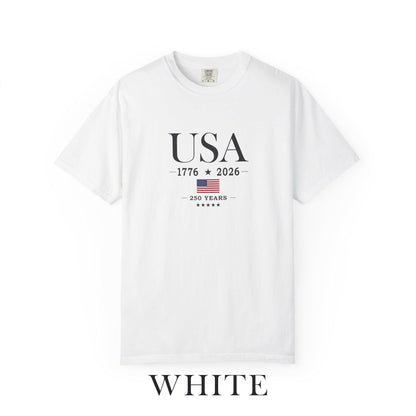 USA 250 Years Comfort Colors Shirt, America 250th Anniversary Tee, Patriotic Graphic T-Shirt, Fourth of July Shirt, USA 1776 2026 Tee
