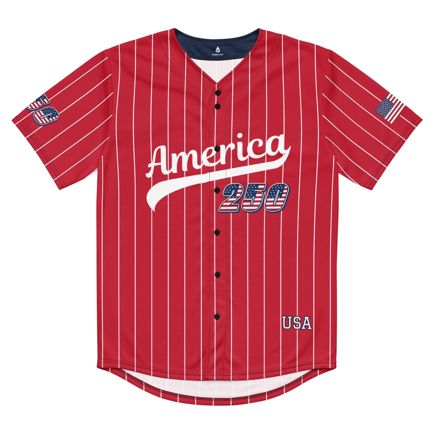 Personalized USA 250th Baseball Jersey, Red White and Blue, Custom Patriotic Shirt, Independence Day Apparel, 4th of July