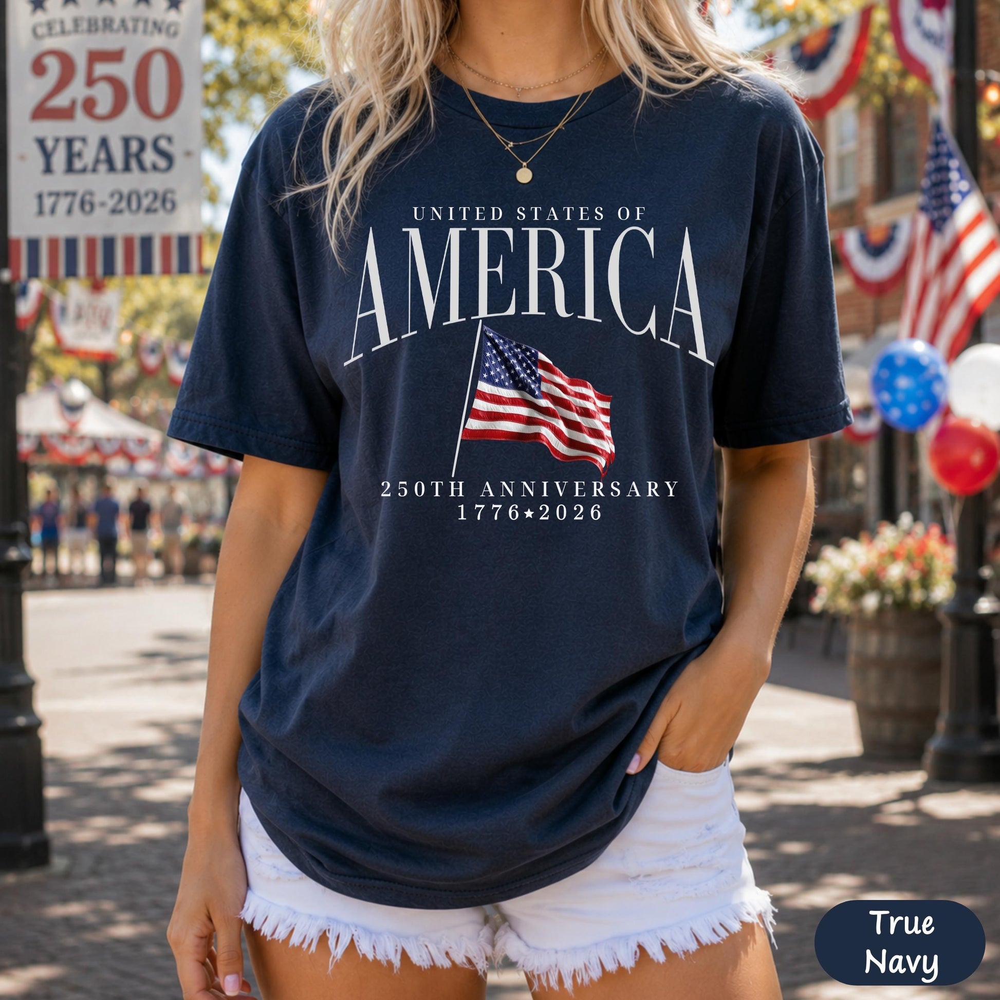 America's Semiquincentennial Shirt,USA 250th Anniversary T-Shirt, Patriotic Graphic Tee,Vintage Style 4th of July T-Shirt, Summer Gift CC001