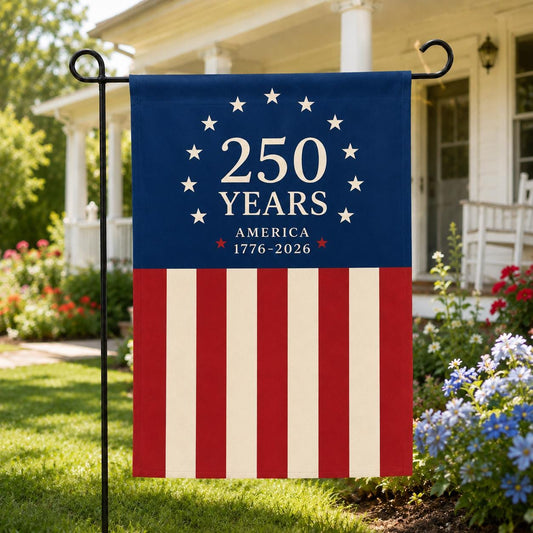 America 250th Anniversary Garden Flag, Patriotic Independence Day Flag, 1776-2026 Outdoor Yard Decor, USA Flag