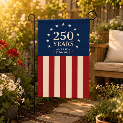 America 250th Anniversary Garden Flag, Patriotic Independence Day Flag, 1776-2026 Outdoor Yard Decor, USA Flag