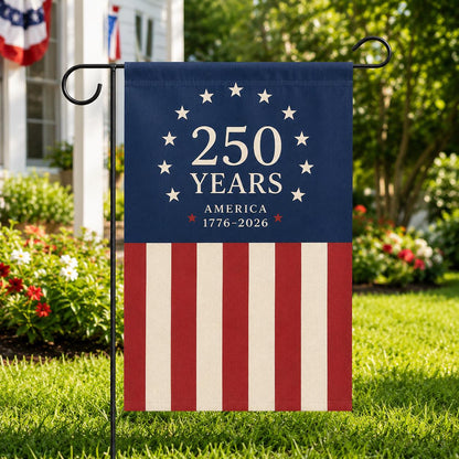 America 250th Anniversary Garden Flag, Patriotic Independence Day Flag, 1776-2026 Outdoor Yard Decor, USA Flag