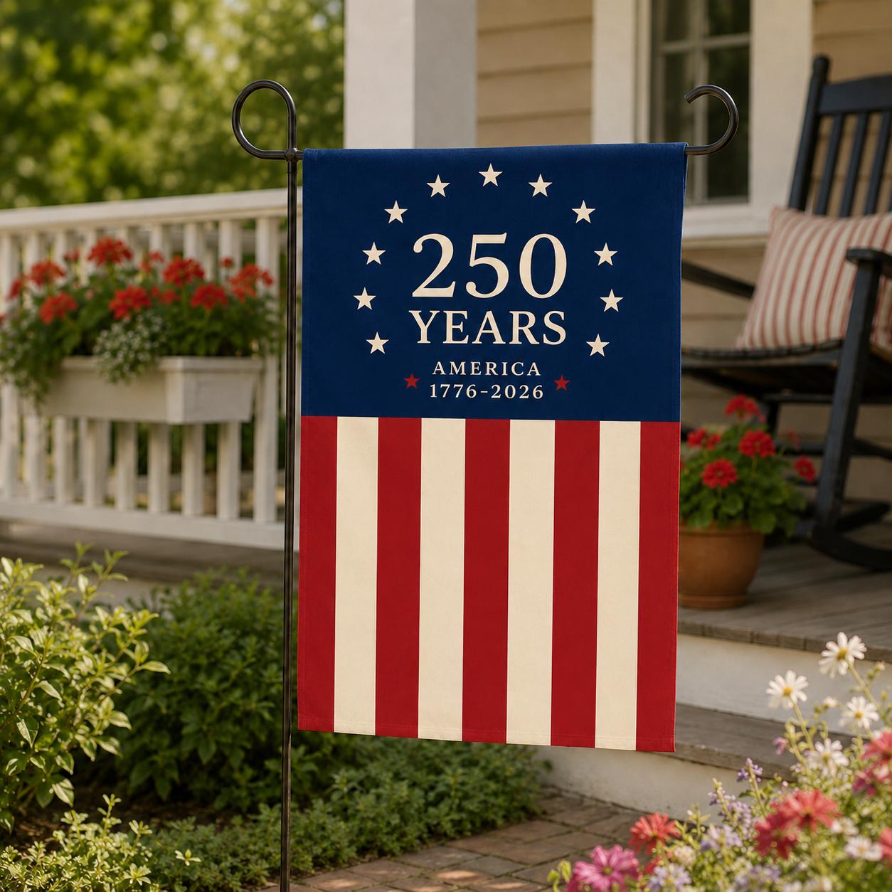 America 250th Anniversary Garden Flag, Patriotic Independence Day Flag, 1776-2026 Outdoor Yard Decor, USA Flag